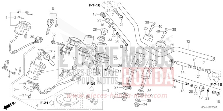TUYAU DE GUIDON/PONT SUPERIEUR von VFR1200X "Crosstourer" DCT PEARL GLARE WHITE (NHB53) von 2017